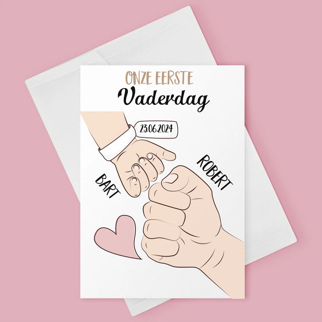 Naam En Handtekening : Eerste Vaderdag Samen - Wenskaart