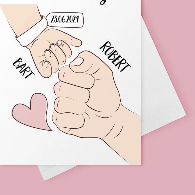 Naam En Handtekening : Eerste Vaderdag Samen - Wenskaart