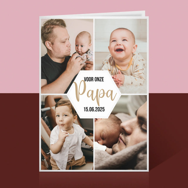 Fotocollage: Voor Onze Papa - Wenskaart