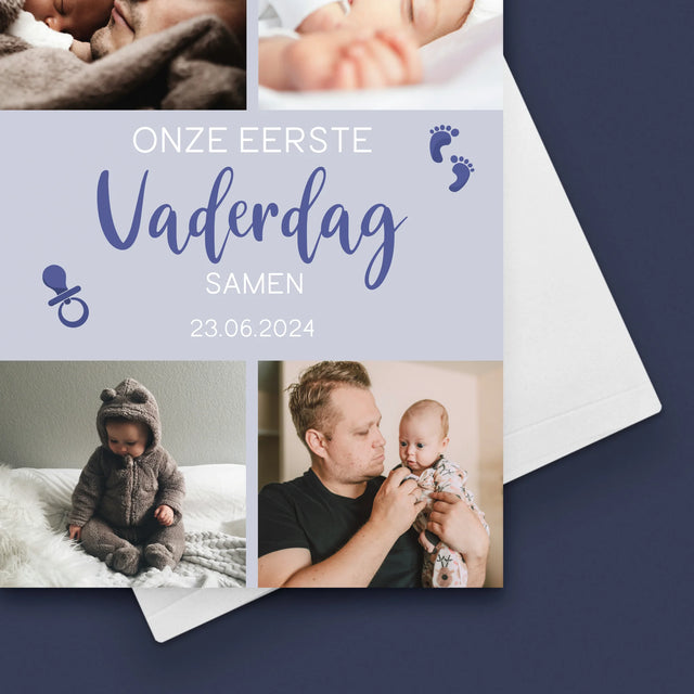 Fotocollage: Onze Eerste Vaderdag - Wenskaart