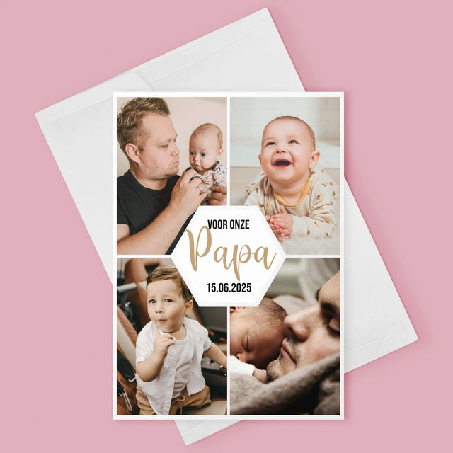 Fotocollage: Voor Onze Papa - Wenskaart