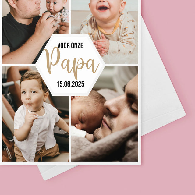 Fotocollage: Voor Onze Papa - Wenskaart