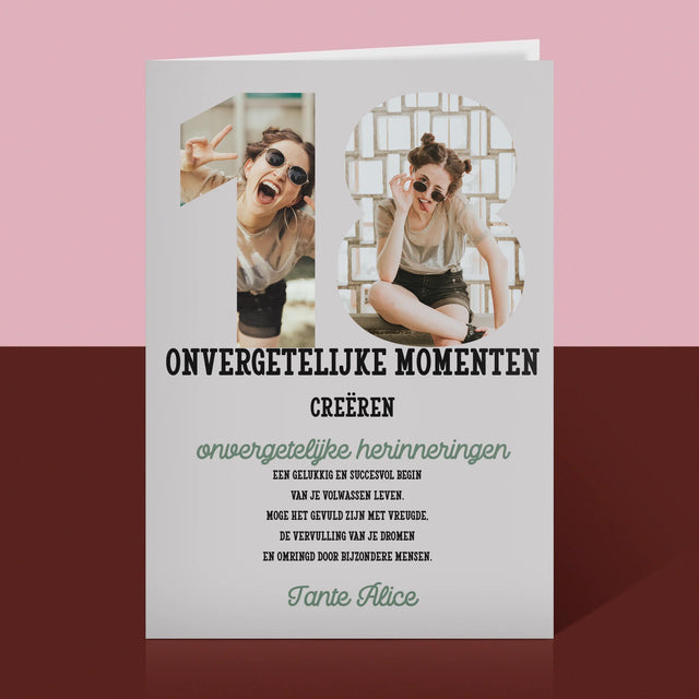 Woord Van Foto'S: 18De Verjaardag - Wenskaart