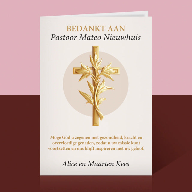 Naam En Handtekening : Bedankt Aan Pastoor - Wenskaart