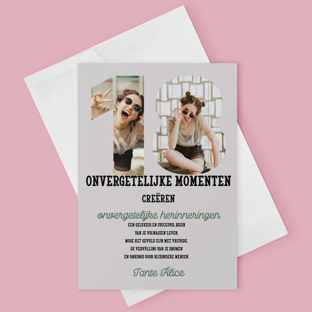 Woord Van Foto'S: 18De Verjaardag - Wenskaart