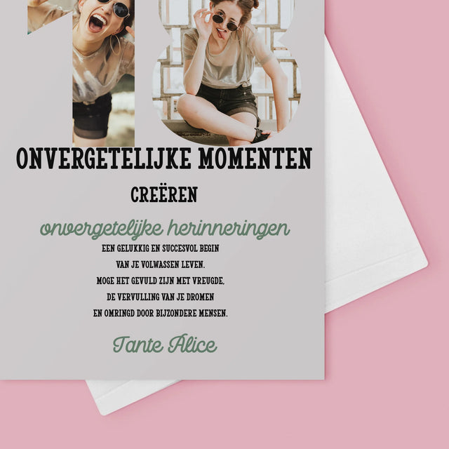 Woord Van Foto'S: 18De Verjaardag - Wenskaart