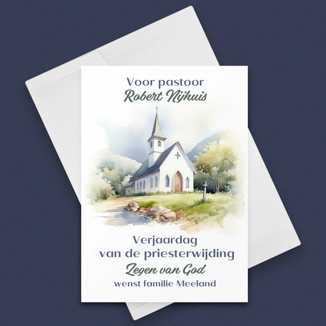 Naam En Handtekening : Verjaardag Priesterwijding - Wenskaart