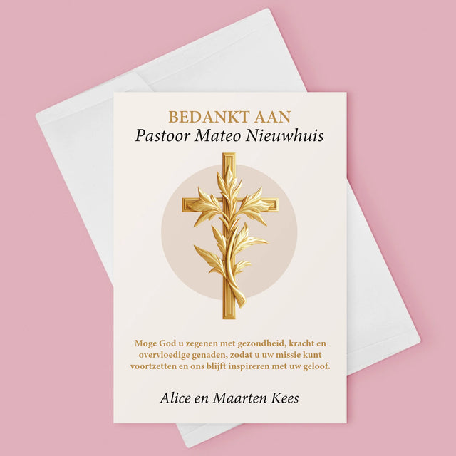 Naam En Handtekening : Bedankt Aan Pastoor - Wenskaart