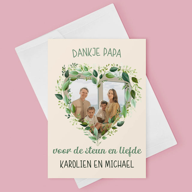 Foto En Handtekening: Dankje Papa - Wenskaart