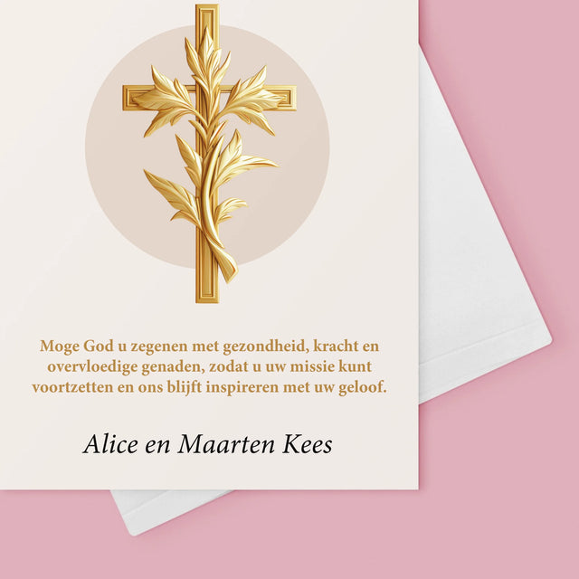 Naam En Handtekening : Bedankt Aan Pastoor - Wenskaart