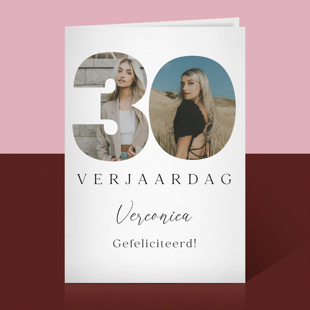 Woord Van Foto'S: 30E Verjaardag Handtekening - Wenskaart