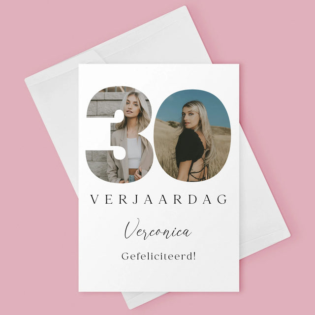 Woord Van Foto'S: 30E Verjaardag Handtekening - Wenskaart