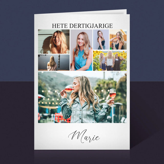 Fotocollage: Hete Dertigjarige - Wenskaart
