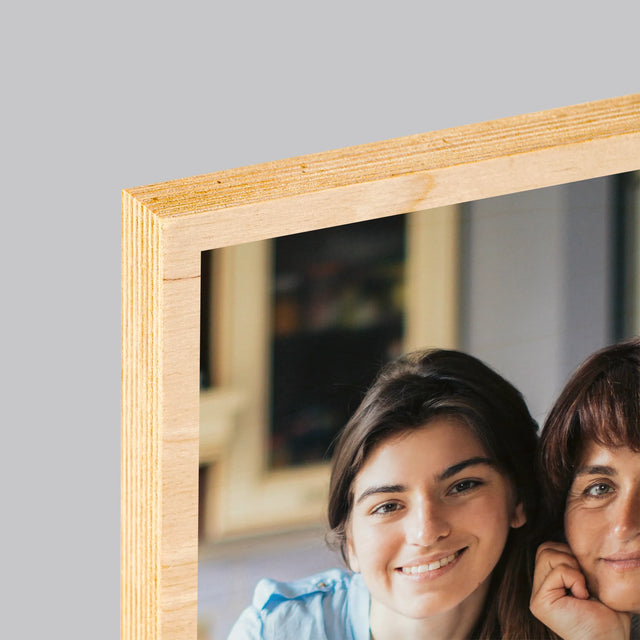 Foto En Handtekening: Mama Definitie - Afdruk Op Hout (Verticaal)