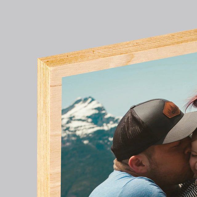 Foto En Handtekening: Definitie Papa - Afdruk Op Hout (Verticaal)