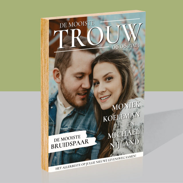 Omslag Van Tijdschrift: De Mooiste Trouw - Afdruk Op Hout (Verticaal)