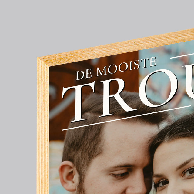 Omslag Van Tijdschrift: De Mooiste Trouw - Afdruk Op Hout (Verticaal)