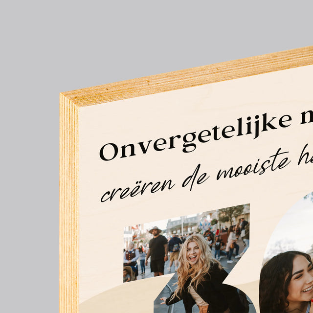 Woord Van Foto'S: 30E Verjaardag - Afdruk Op Hout (Verticaal)