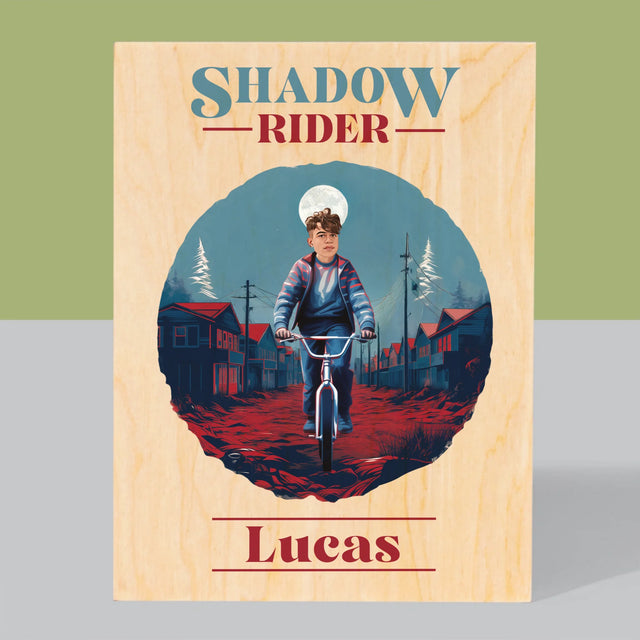 Jouw Karakter: Shadow Rider - Afdruk Op Hout (Verticaal)