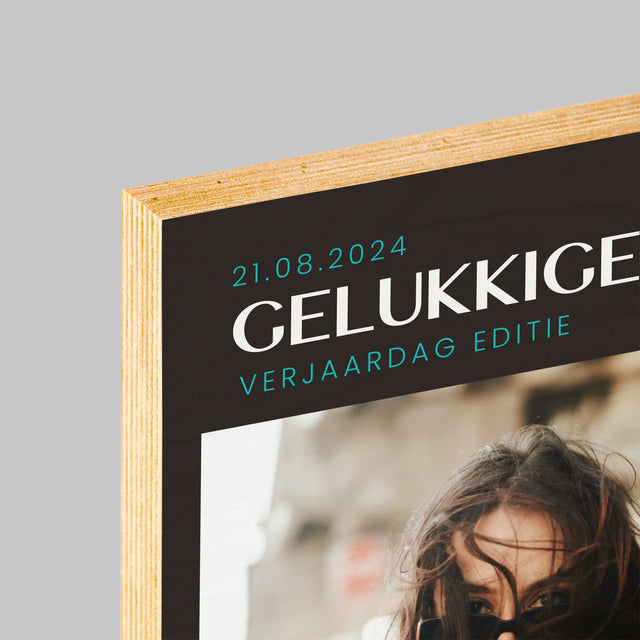 Omslag Van Tijdschrift: Gelukkige 30 - Afdruk Op Hout (Verticaal)