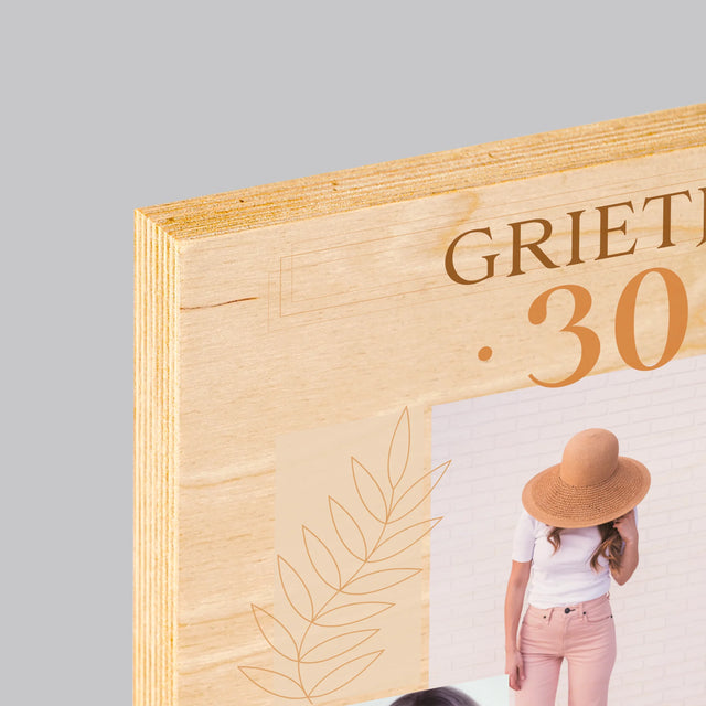 Fotocollage: Dit Is Jouw Dag - Afdruk Op Hout (Verticaal)