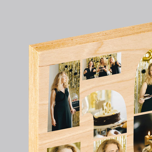 Vorm Van Foto'S: 50E Verjaardag Wensen - Afdruk Op Hout (Verticaal)
