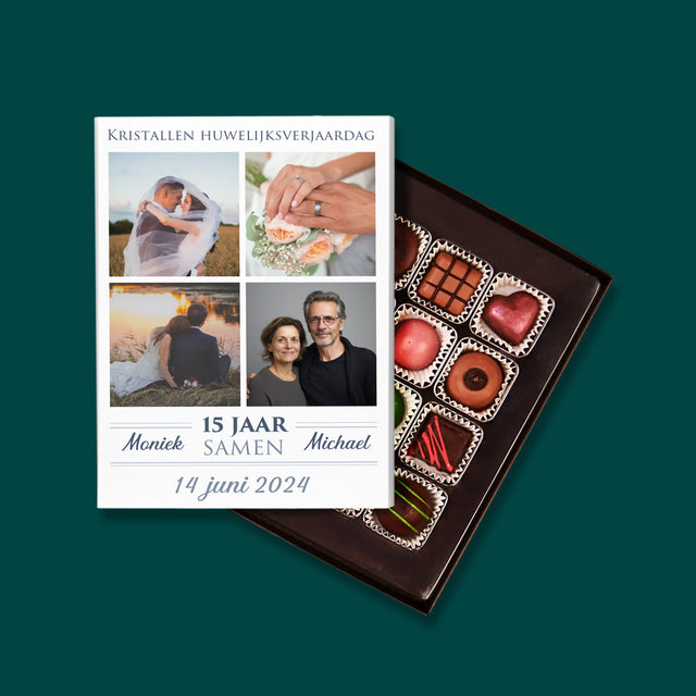 Fotocollage: 15 Jaar Samen - Pralines