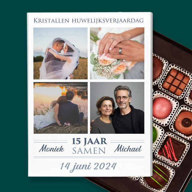 Fotocollage: 15 Jaar Samen - Pralines