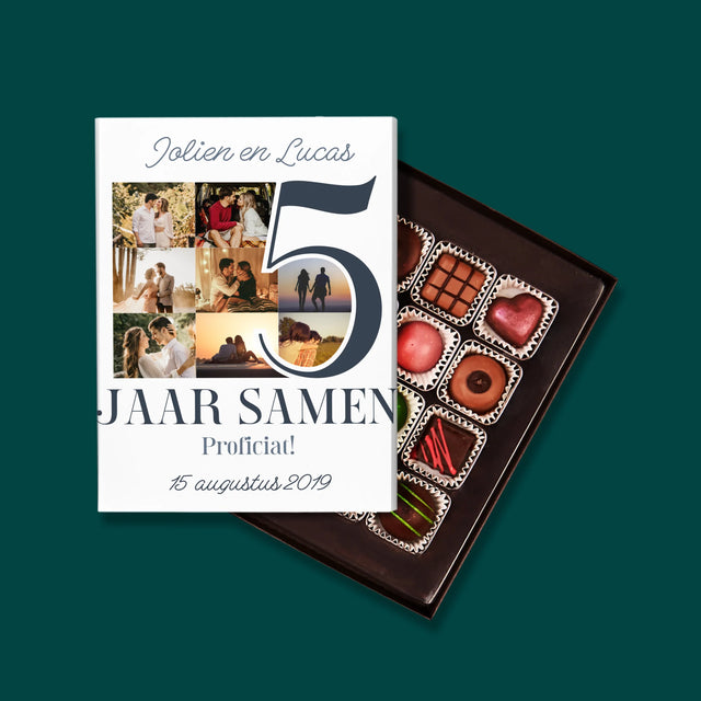 Fotocollage: 5 Jaar Samen - Pralines