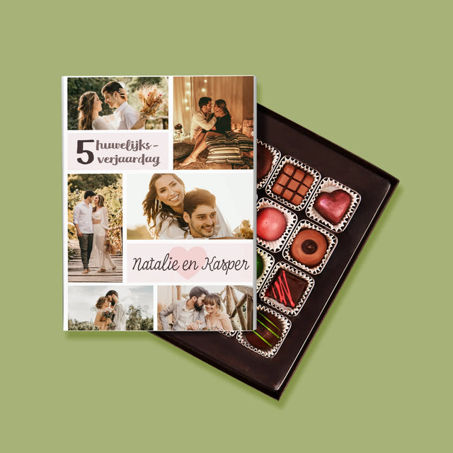 Fotocollage: 5De Huwelijksverjaardag - Pralines