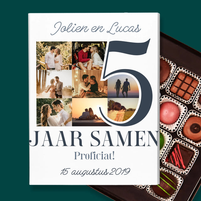 Fotocollage: 5 Jaar Samen - Pralines