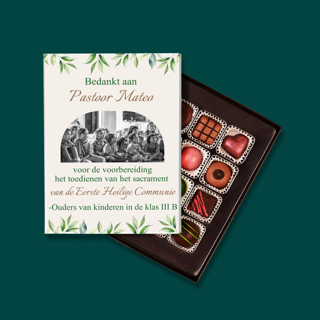 Foto En Handtekening: Bedankt Aan Passtoor, Communnie
- Pralines
