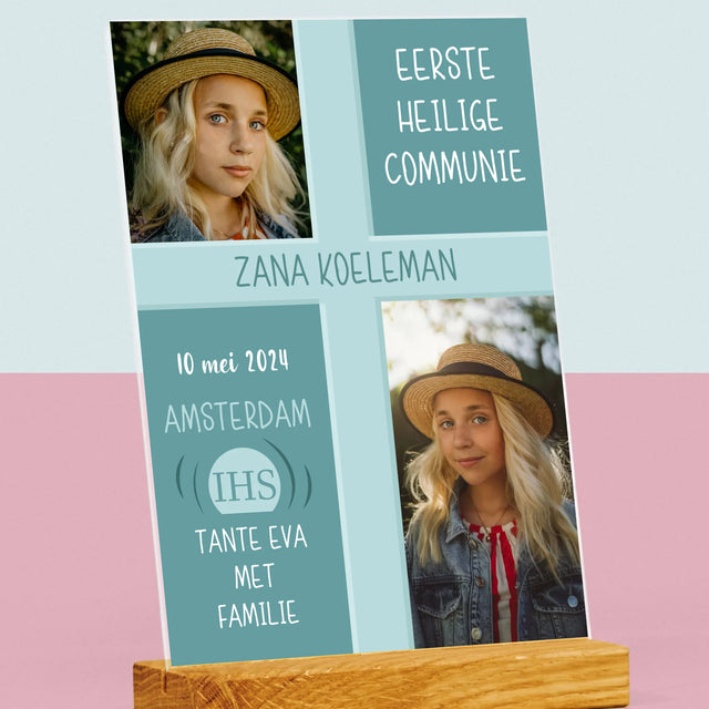 Fotocollage: Eerste Communie - Afdruk Op Acrylglas (Verticaal)