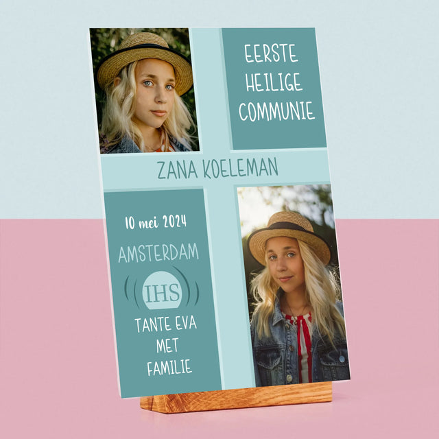 Fotocollage: Eerste Communie - Afdruk Op Acrylglas (Verticaal)