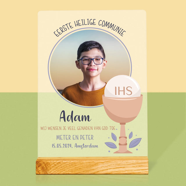 Foto En Handtekening: Eerste Heilige Communie - Afdruk Op Acrylglas (Verticaal)