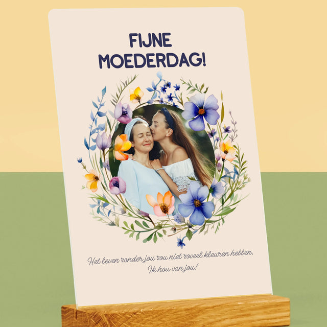 Foto En Handtekening: Fijne Moederdag - Afdruk Op Acrylglas (Verticaal)