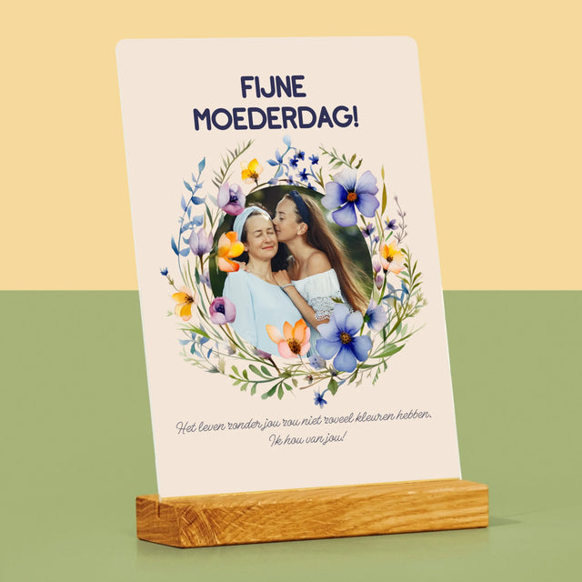 Foto En Handtekening: Fijne Moederdag - Afdruk Op Acrylglas (Verticaal)