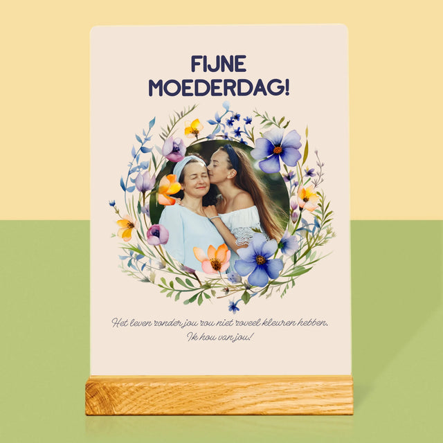 Foto En Handtekening: Fijne Moederdag - Afdruk Op Acrylglas (Verticaal)