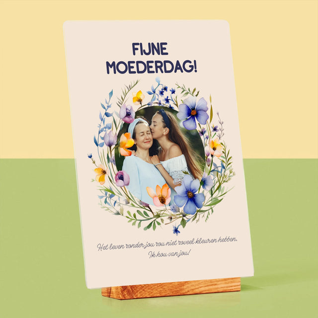 Foto En Handtekening: Fijne Moederdag - Afdruk Op Acrylglas (Verticaal)