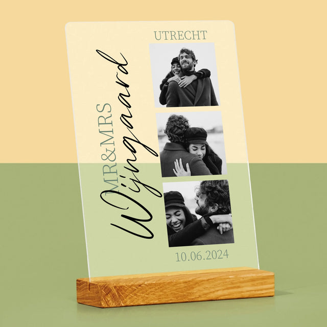 Fotocollage: Mr&Mrs Trouw - Afdruk Op Acrylglas (Verticaal)