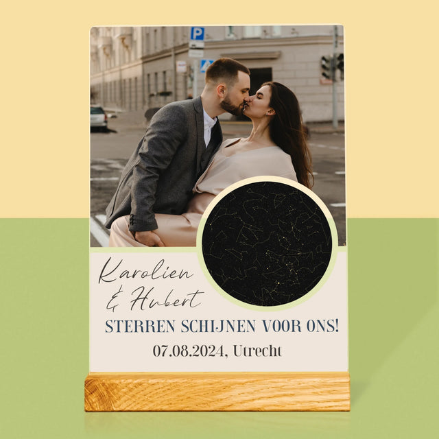 Starrenkaart: Sterren Schijnen Voor Ons - Afdruk Op Acrylglas (Verticaal)