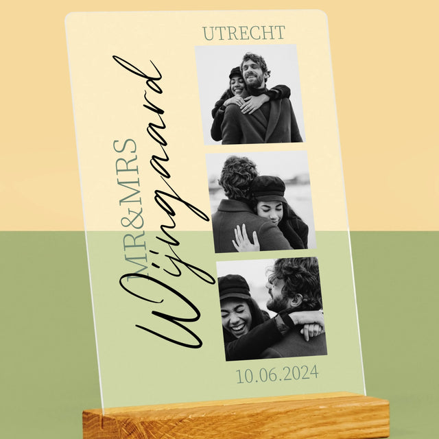 Fotocollage: Mr&Mrs Trouw - Afdruk Op Acrylglas (Verticaal)