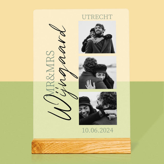 Fotocollage: Mr&Mrs Trouw - Afdruk Op Acrylglas (Verticaal)