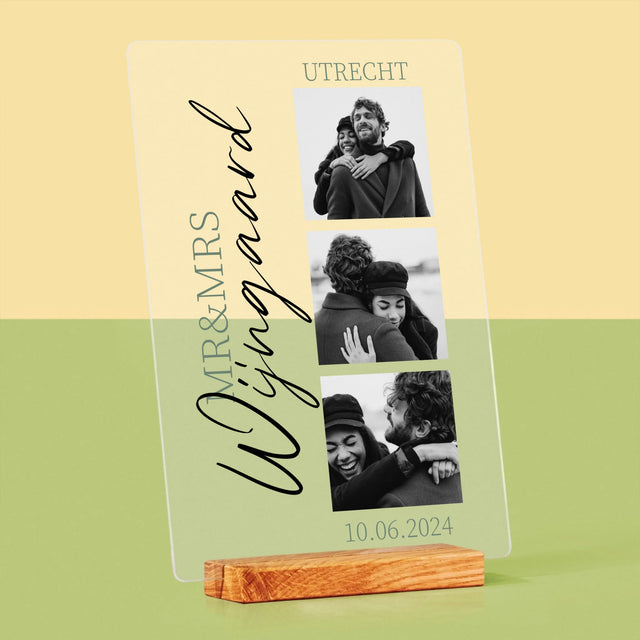 Fotocollage: Mr&Mrs Trouw - Afdruk Op Acrylglas (Verticaal)
