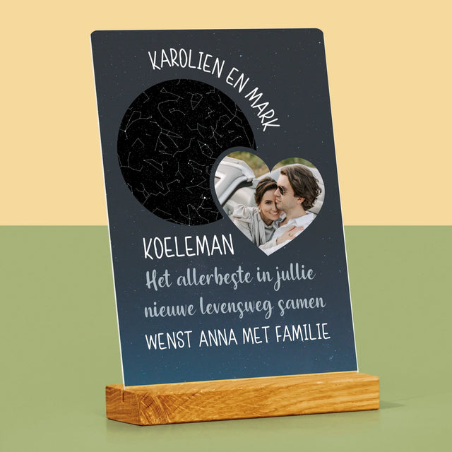 Starrenkaart: Nieuwe Levensweg, Trouw - Afdruk Op Acrylglas (Verticaal)