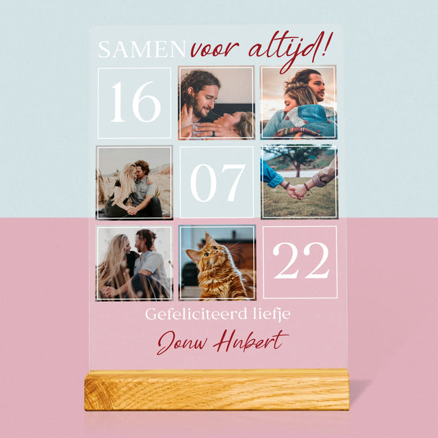 Fotocollage: Samen Voor Altijd - Afdruk Op Acrylglas (Verticaal)