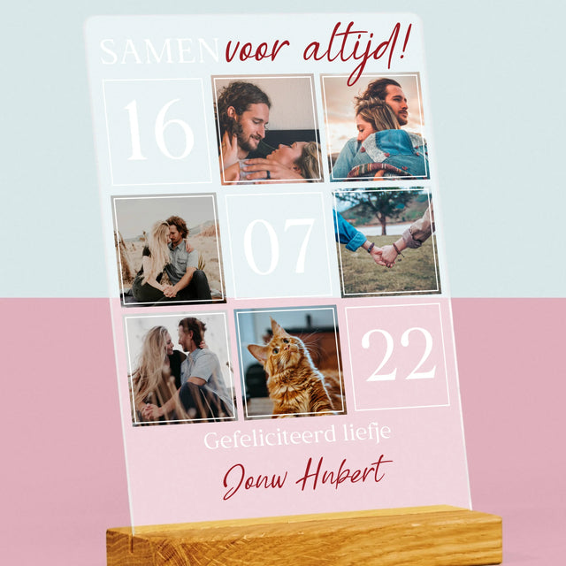 Fotocollage: Samen Voor Altijd - Afdruk Op Acrylglas (Verticaal)