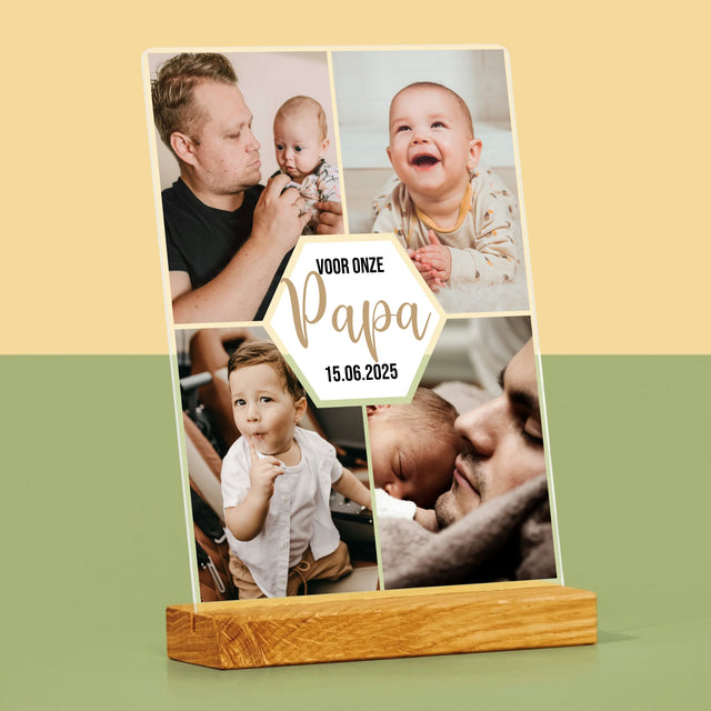 Fotocollage: Voor Onze Papa - Afdruk Op Acrylglas (Verticaal)