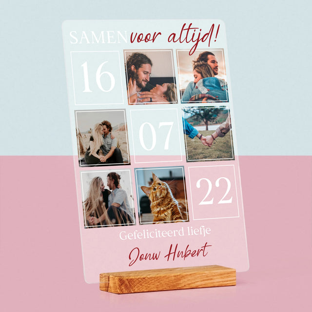 Fotocollage: Samen Voor Altijd - Afdruk Op Acrylglas (Verticaal)