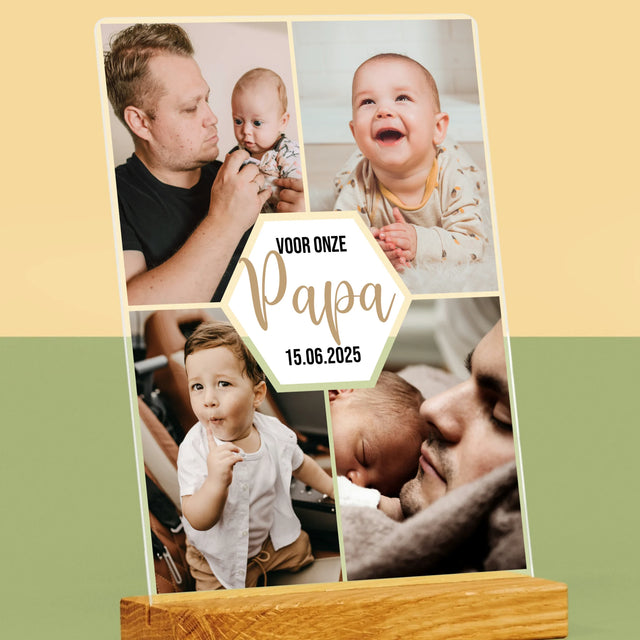 Fotocollage: Voor Onze Papa - Afdruk Op Acrylglas (Verticaal)